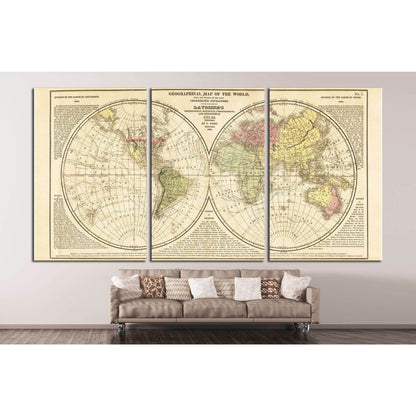 World Map №1492 Ready to Hang Canvas Print - Zellart Canvas Prints ALL_Products, s-1492