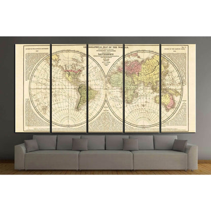 World Map №1492 Ready to Hang Canvas Print - Zellart Canvas Prints ALL_Products, s-1492