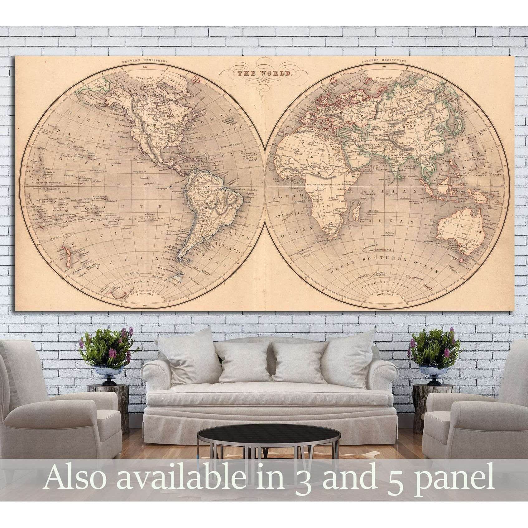 World Map №1497 Ready to Hang Canvas Print - Zellart Canvas Prints ALL_Products, s-1497