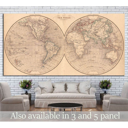 World Map №1497 Ready to Hang Canvas Print - Zellart Canvas Prints ALL_Products, s-1497