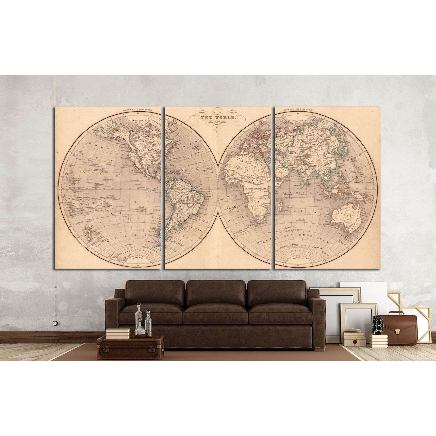 World Map №1497 Ready to Hang Canvas Print - Zellart Canvas Prints ALL_Products, s-1497