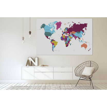 World Map №3000 Ready to Hang Canvas Print - Zellart Canvas Prints ALL_Products, z-3000