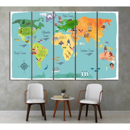 World map for kids room decor№33 Ready to Hang Canvas PrintCanvas art arrives ready to hang, with hanging accessories included and no additional framing required. Every canvas print is hand-crafted, made on-demand at our workshop and expertly stretched ar