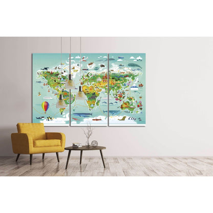 World map for kids№32 Ready to Hang Canvas PrintCanvas art arrives ready to hang, with hanging accessories included and no additional framing required. Every canvas print is hand-crafted, made on-demand at our workshop and expertly stretched around 100% N