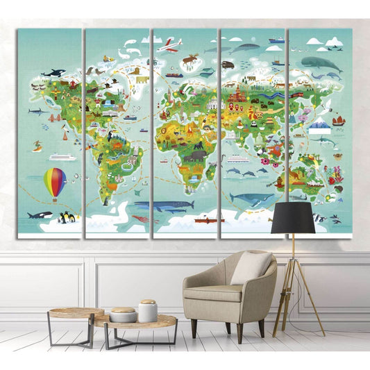 World map for kids№32 Ready to Hang Canvas PrintCanvas art arrives ready to hang, with hanging accessories included and no additional framing required. Every canvas print is hand-crafted, made on-demand at our workshop and expertly stretched around 100% N