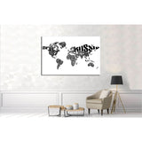 World Map in Typography №1927 Ready to Hang Canvas Print