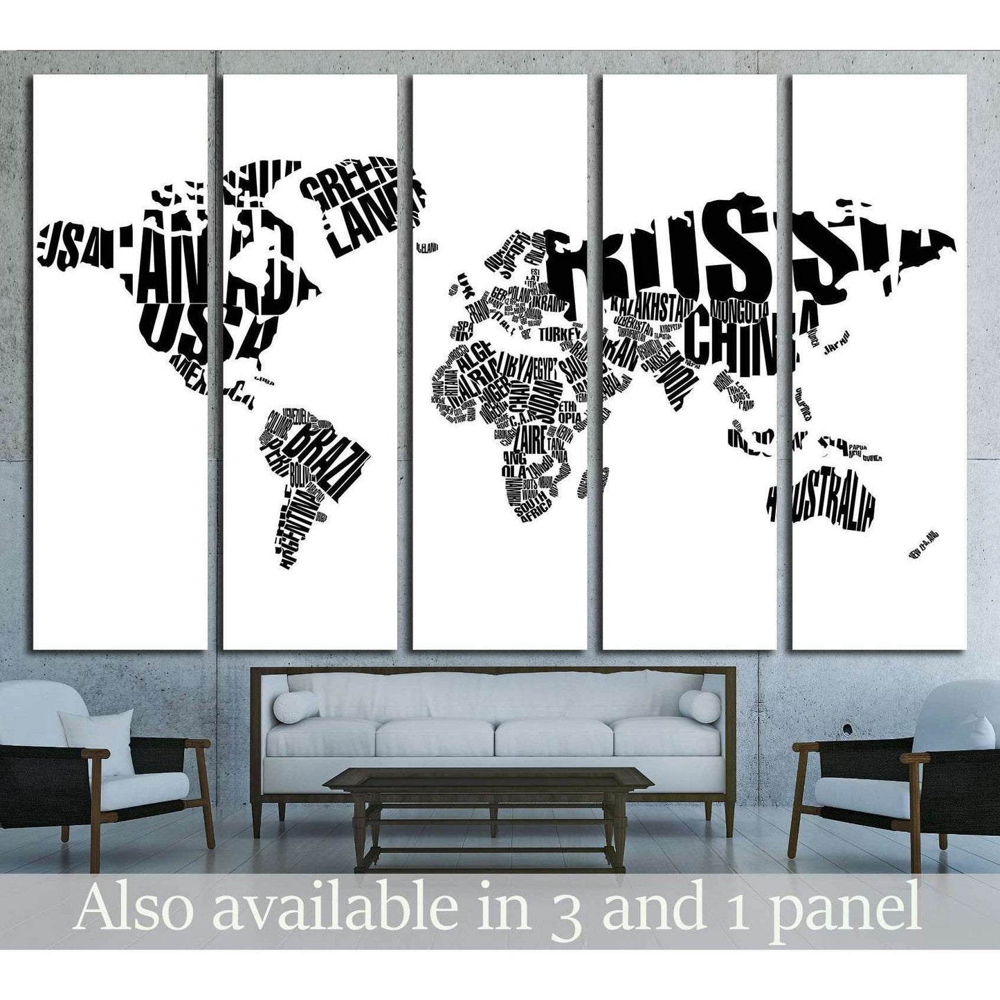 World Map in Typography №1927 Ready to Hang Canvas PrintCanvas art arrives ready to hang, with hanging accessories included and no additional framing required. Every canvas print is hand-crafted, made on-demand at our workshop and expertly stretched aroun