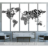 World Map in Typography №1927 Ready to Hang Canvas Print