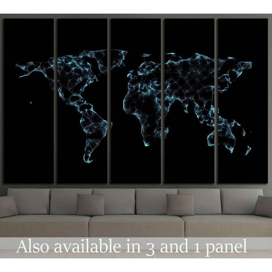 World map low poly on dark background. 3D render №2578 Ready to Hang Canvas PrintCanvas art arrives ready to hang, with hanging accessories included and no additional framing required. Every canvas print is hand-crafted, made on-demand at our workshop and