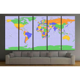 World map №1454 Ready to Hang Canvas Print