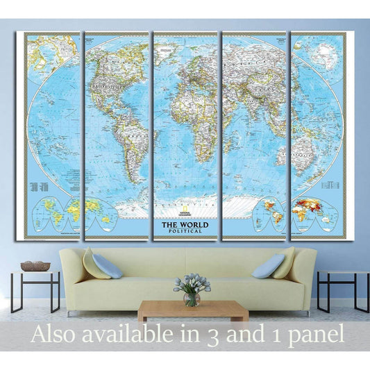 World Map №1496 Ready to Hang Canvas PrintCanvas art arrives ready to hang, with hanging accessories included and no additional framing required. Every canvas print is hand-crafted, made on-demand at our workshop and expertly stretched around 100% North A