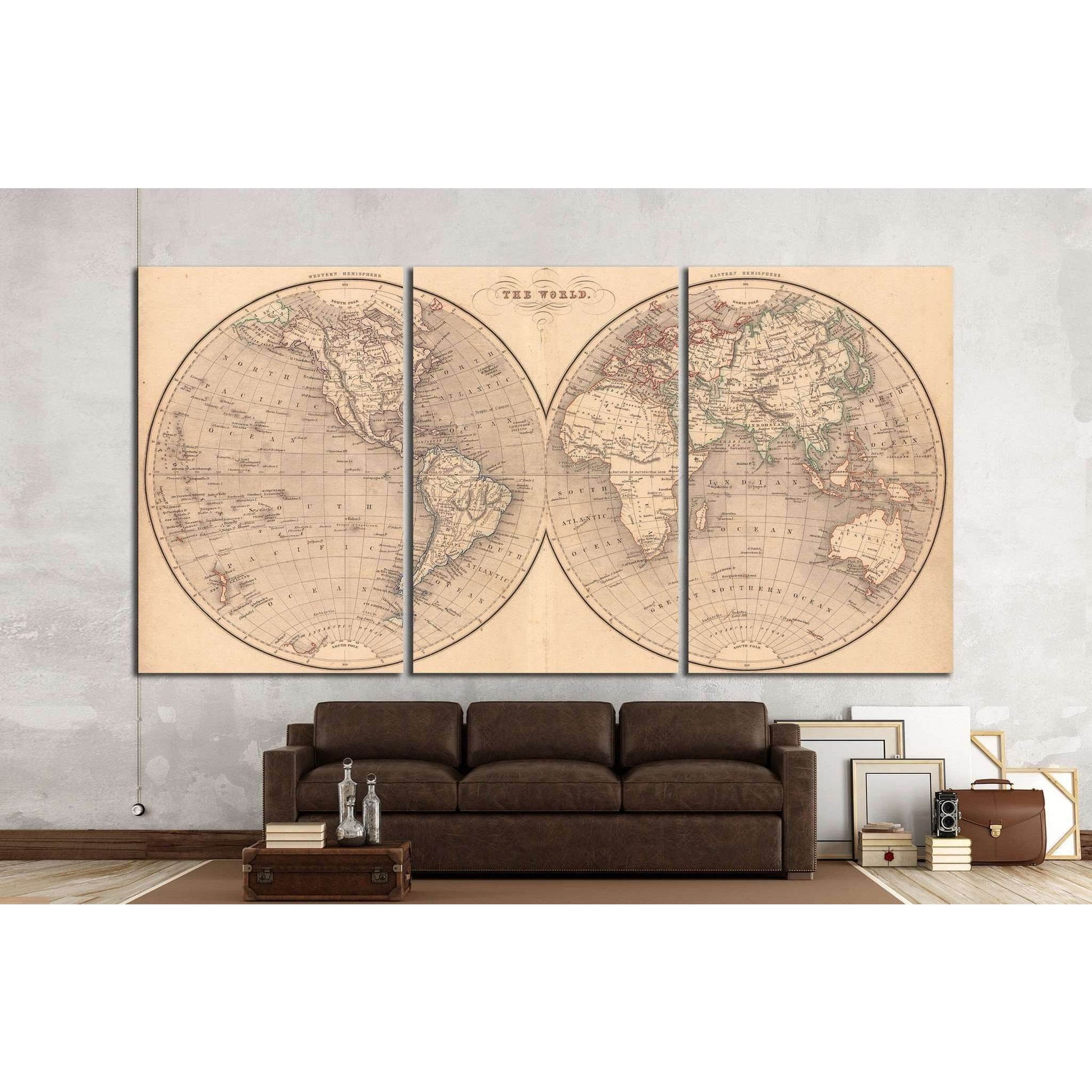 World Map №1497 Ready to Hang Canvas PrintCanvas art arrives ready to hang, with hanging accessories included and no additional framing required. Every canvas print is hand-crafted, made on-demand at our workshop and expertly stretched around 100% North A