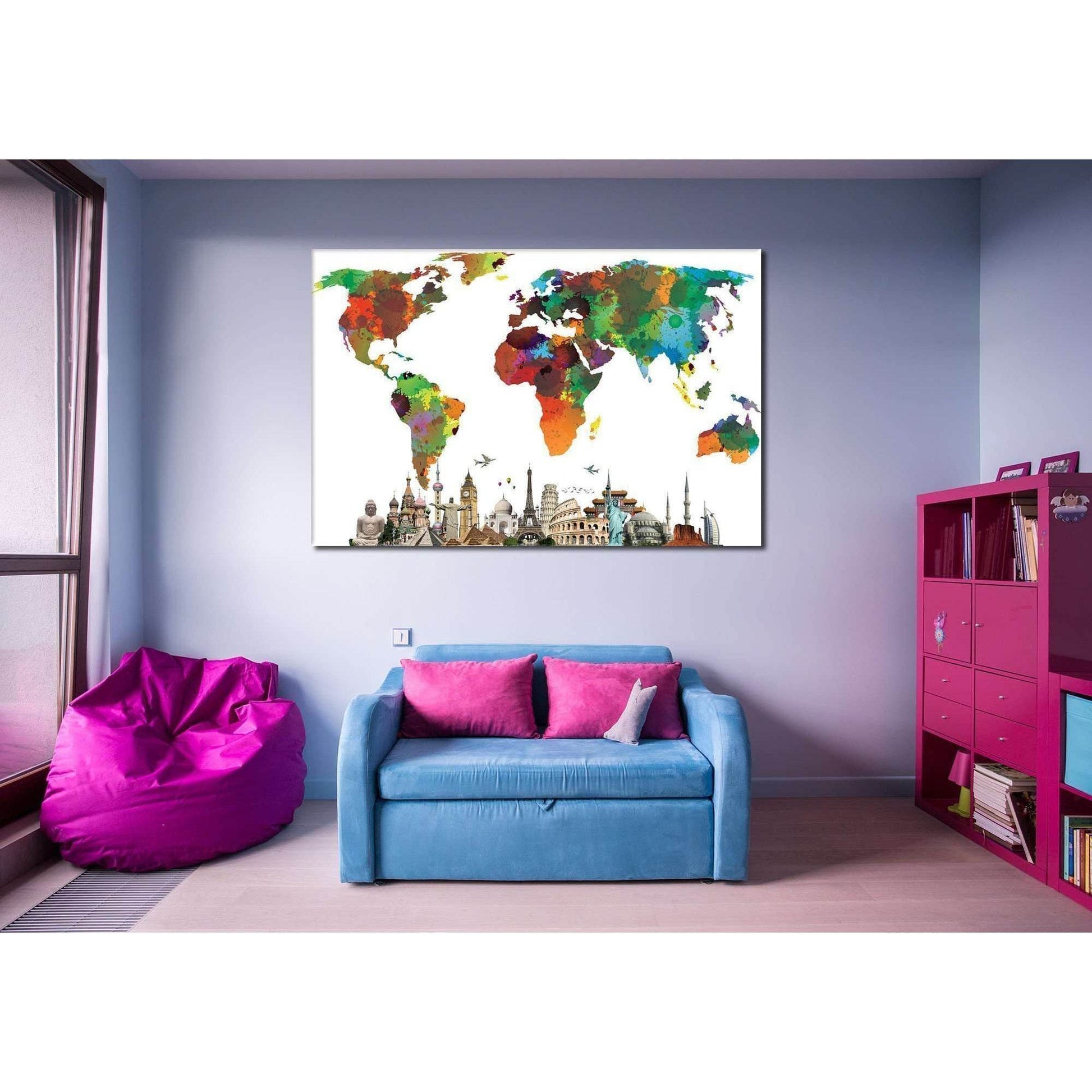 World Map №854 Ready to Hang Canvas PrintCanvas art arrives ready to hang, with hanging accessories included and no additional framing required. Every canvas print is hand-crafted, made on-demand at our workshop and expertly stretched around 100% North Am