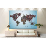 world map with bluish background №1325 Ready to Hang Canvas Print