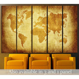 world map with Latitude on vintage pattern №1322 Ready to Hang Canvas Print
