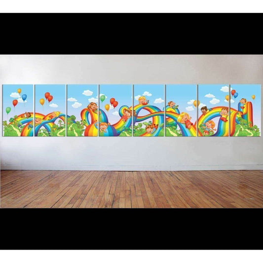 XXL Children slide down on a rainbow №55 Ready to Hang Canvas PrintCanvas art arrives ready to hang, with hanging accessories included and no additional framing required. Every canvas print is hand-crafted, made on-demand at our workshop and expertly stre