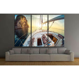 Yacht and Sunset №210 Ready to Hang Canvas Print