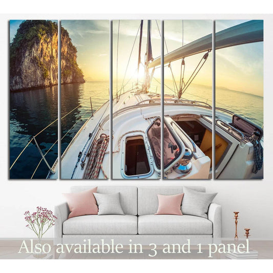 Yacht and Sunset №210 Ready to Hang Canvas PrintCanvas art arrives ready to hang, with hanging accessories included and no additional framing required. Every canvas print is hand-crafted, made on-demand at our workshop and expertly stretched around 100% N
