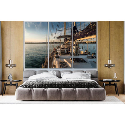 Yacht In The Sea №SL786 Ready to Hang Canvas Print - Zellart Canvas Prints 0new, ALL_Products, Engine, Engines Wall Art