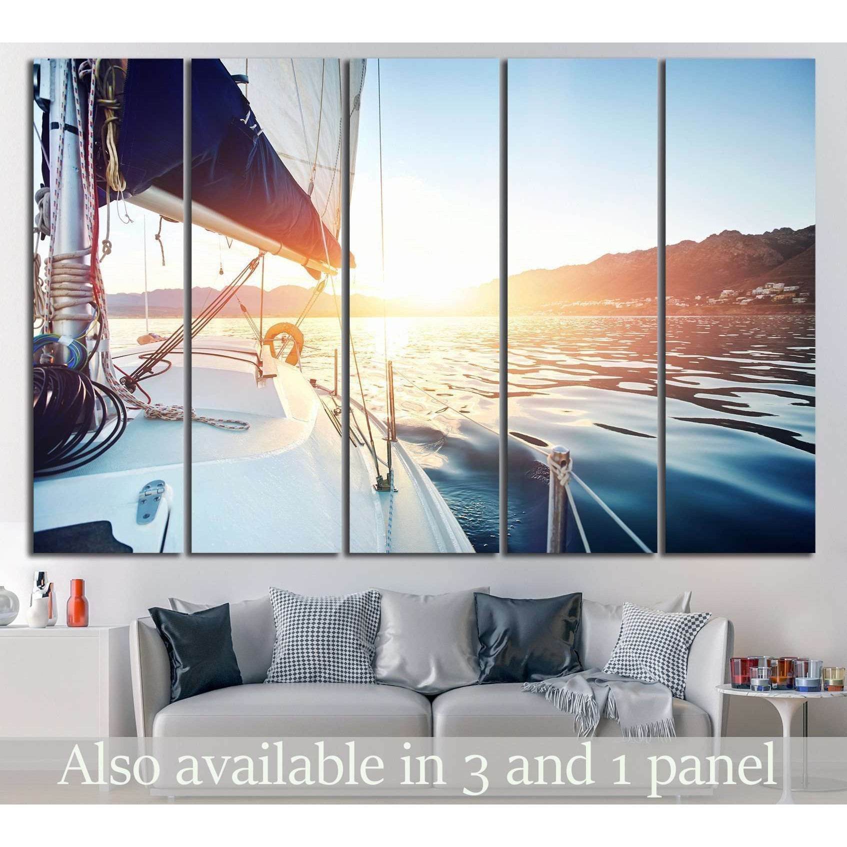 Sailboat Canvas Print Nautical Seascape Wall Art - Zellart