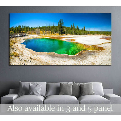 Yellowstone National Park, Wyoming. Prismatic spring. Abyss Pool at West Thumb №1982 Ready to Hang Canvas Print - Zellart Canvas Prints ALL_Products, s-1982