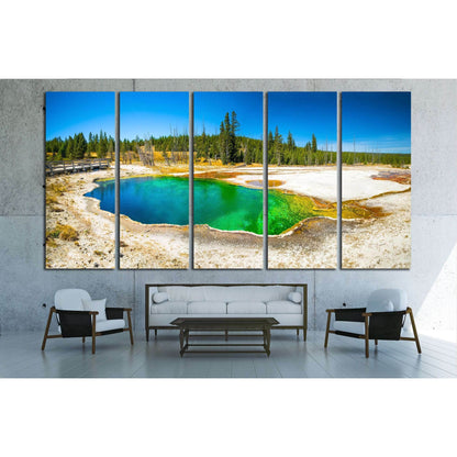 Yellowstone National Park, Wyoming. Prismatic spring. Abyss Pool at West Thumb №1982 Ready to Hang Canvas Print - Zellart Canvas Prints ALL_Products, s-1982