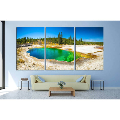 Yellowstone National Park, Wyoming. Prismatic spring. Abyss Pool at West Thumb №1982 Ready to Hang Canvas Print - Zellart Canvas Prints ALL_Products, s-1982