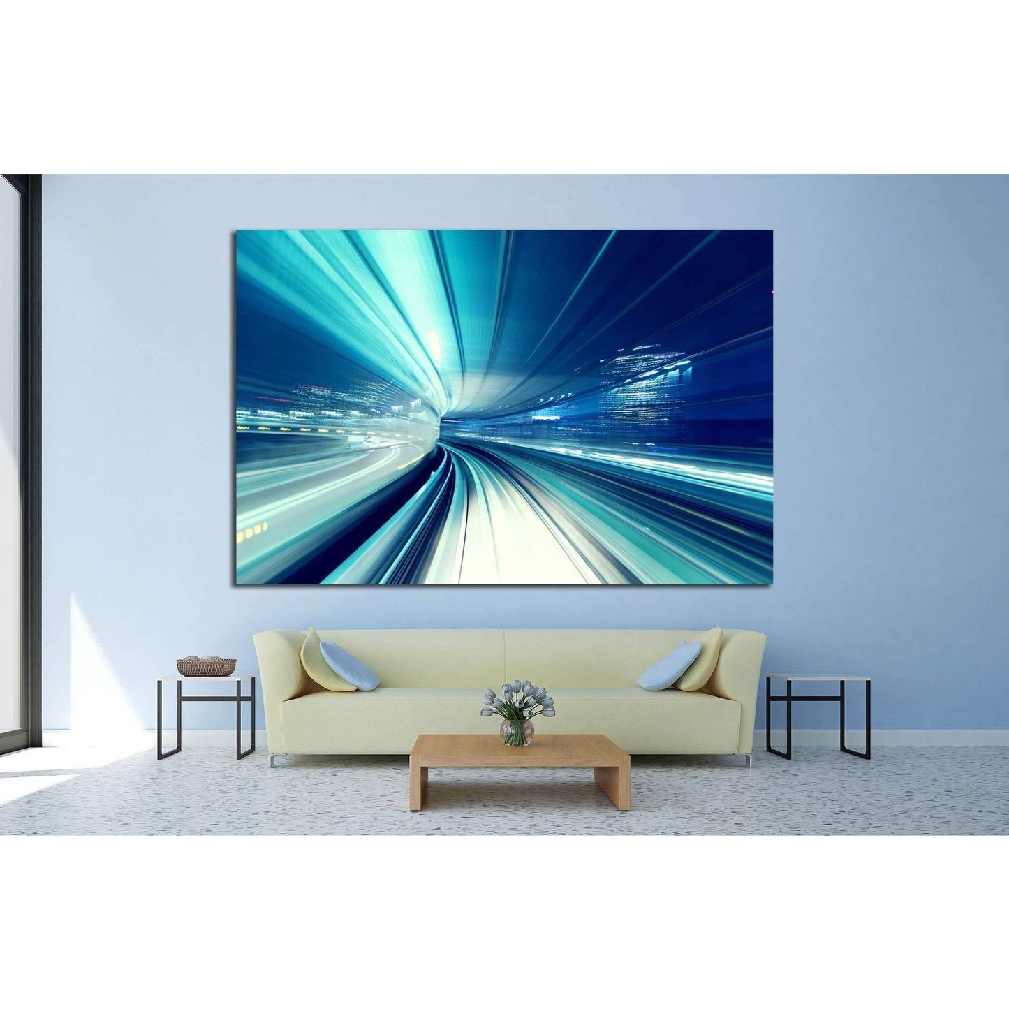 Yurikamome at night №1044 Ready to Hang Canvas Print - Zellart Canvas Prints ALL_Products, s-1044