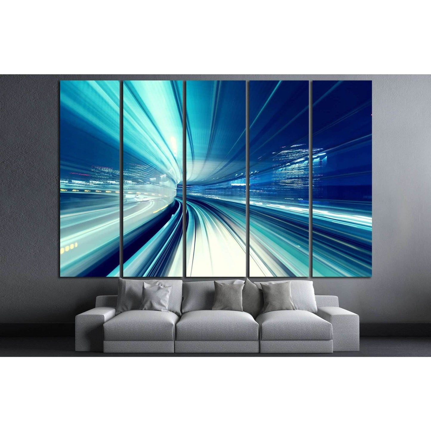 Yurikamome at night №1044 Ready to Hang Canvas Print - Zellart Canvas Prints ALL_Products, s-1044