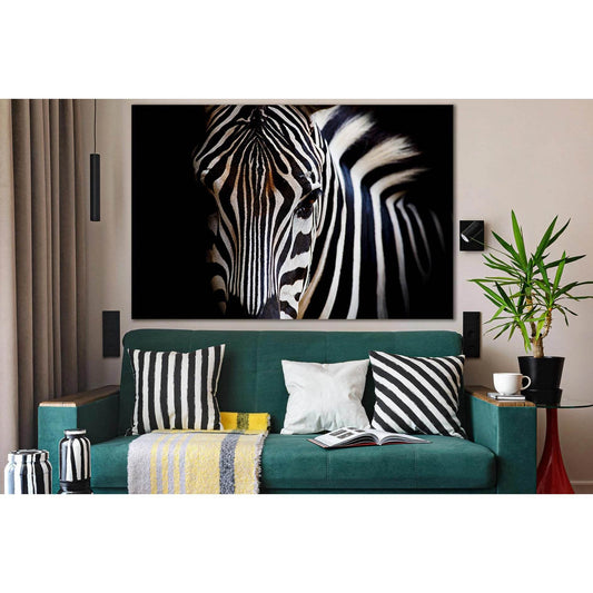Zebra Close Up №SL1039 Ready to Hang Canvas Print - Zellart Canvas Prints 0new, ALL_Products, Animals & Wildlife