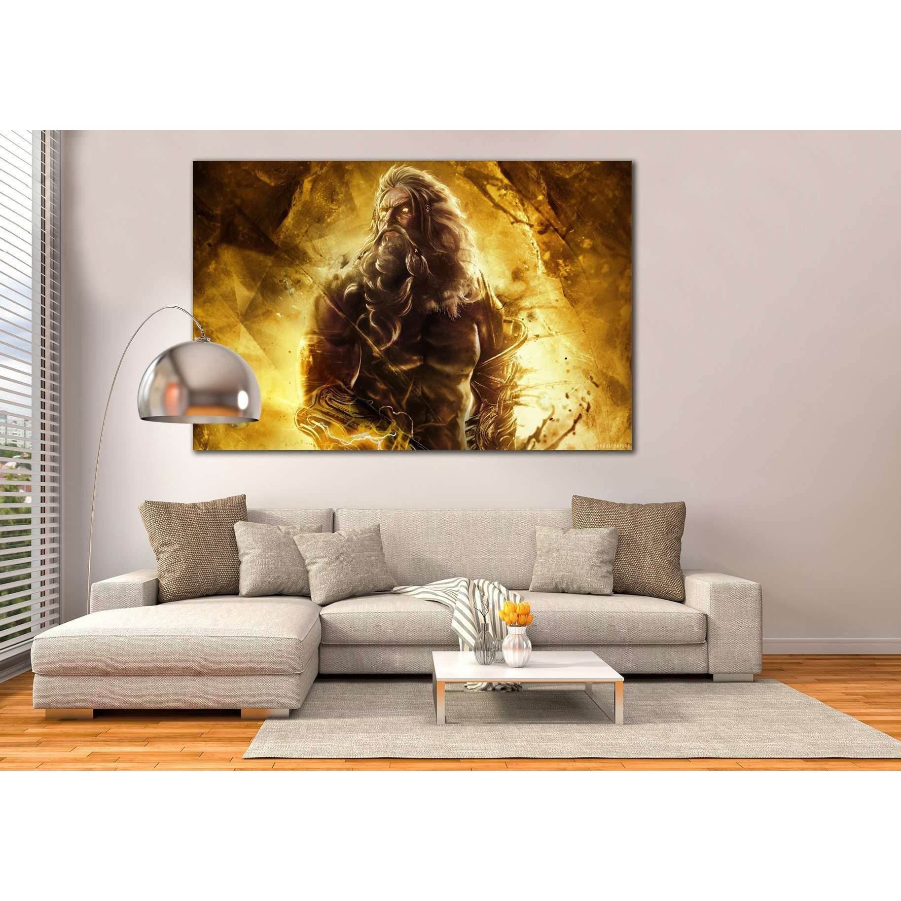 zeus in god of war №2022 Ready to Hang Canvas Print