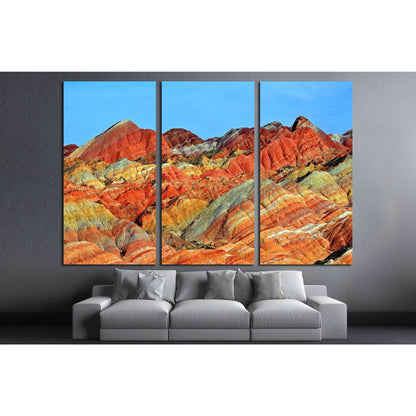 ZHANGYE, CHINA, Danxia landform in Zhangye, China №1966 Ready to Hang Canvas Print - Zellart Canvas Prints ALL_Products, s-1966