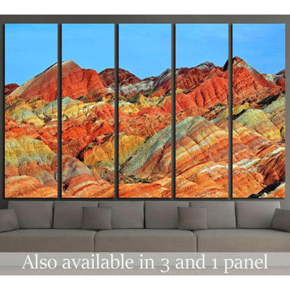 ZHANGYE, CHINA, Danxia landform in Zhangye, China №1966 Ready to Hang Canvas Print - Zellart Canvas Prints ALL_Products, s-1966