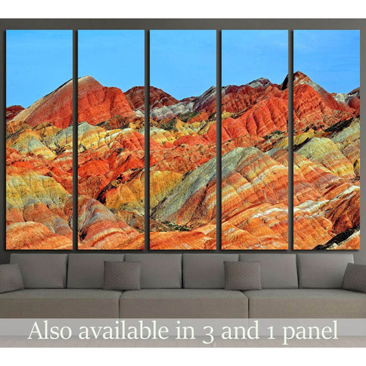 ZHANGYE, CHINA, Danxia landform in Zhangye, China №1966 Ready to Hang Canvas Print - Zellart Canvas Prints ALL_Products, s-1966