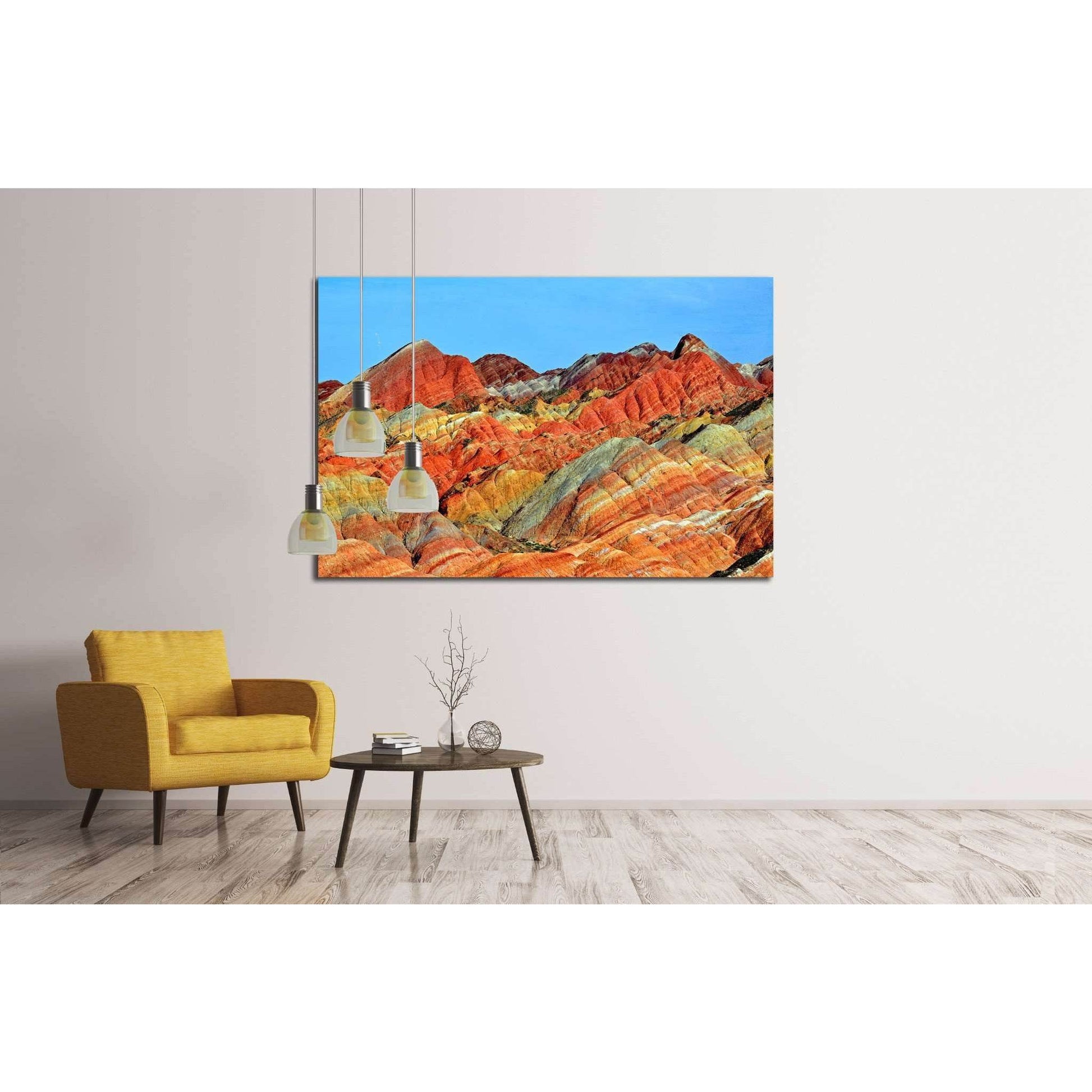 ZHANGYE, CHINA, Danxia landform in Zhangye, China №1966 Ready to Hang Canvas Print - Zellart Canvas Prints ALL_Products, s-1966